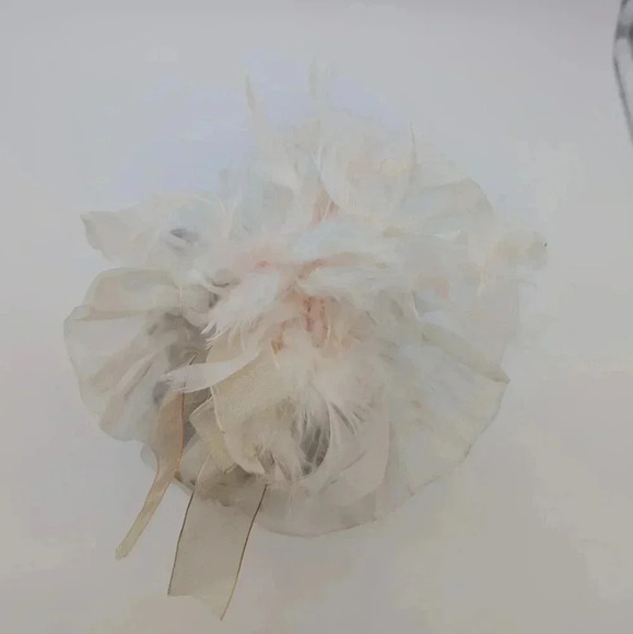 Victorian Porcelain Doll Head Redhead Ruffled Feathered hat Cameo and Earrings - Picture 5 of 7